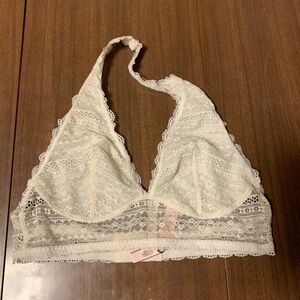 Victoria’s Secret Lace Halter Bralette in Cream